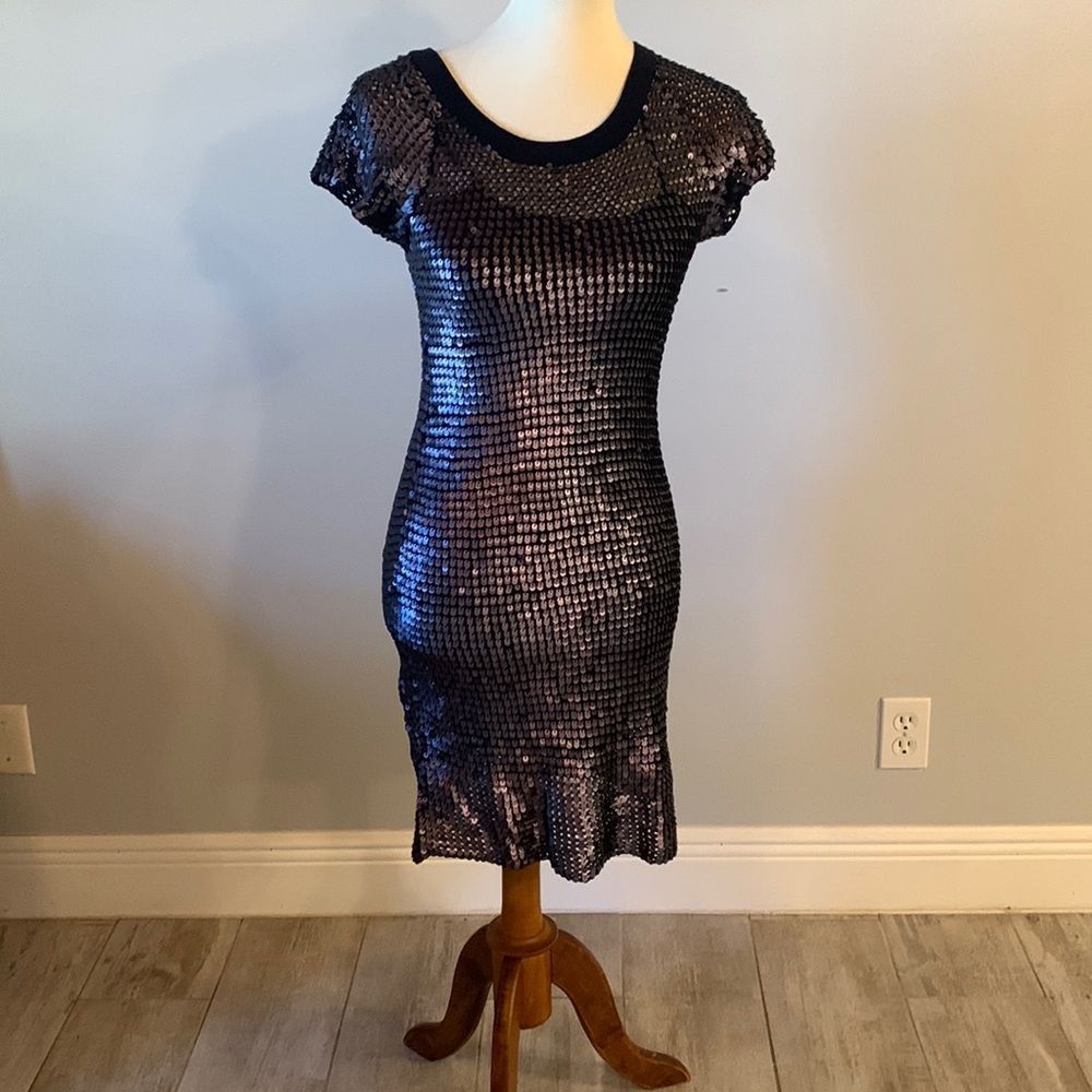 [ISSLI] Black Sequin Knit Dress - Size Small NWT